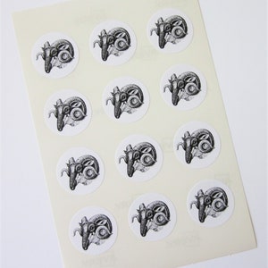 Ram Stickers One Inch Round Seals