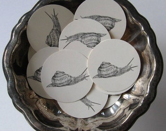 Snail Tags Round Gift Tags Set of 10