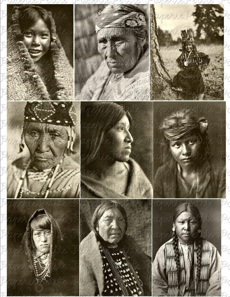 Native American Portraits Digital Download Collage Sheet C Etsy