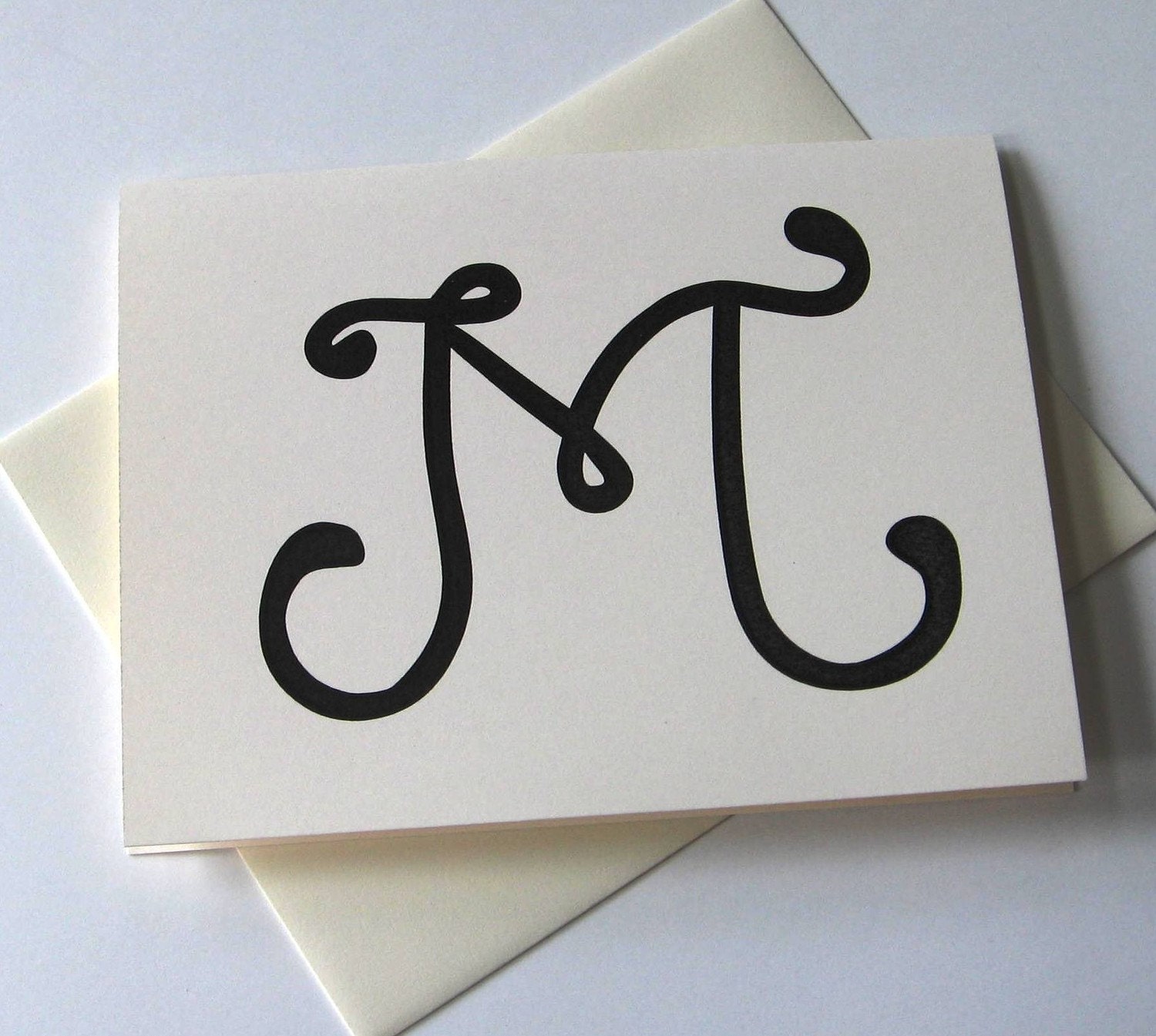 Monogram Initial Notecards Set of 10 With Matching Envelopes - Etsy