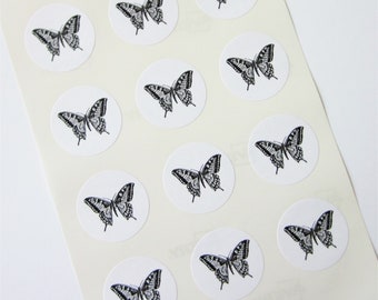 Butterfly Stickers One Inch Round Seals