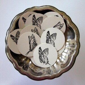 Butterfly Tags Round Paper Gift Tags Set of 10