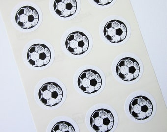 Soccer Ball Stickers One Inch Round Seals