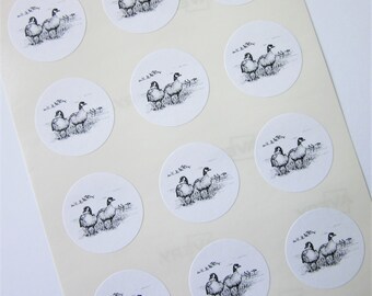 Canadian Geese Goose Stickers One Inch Round Seals