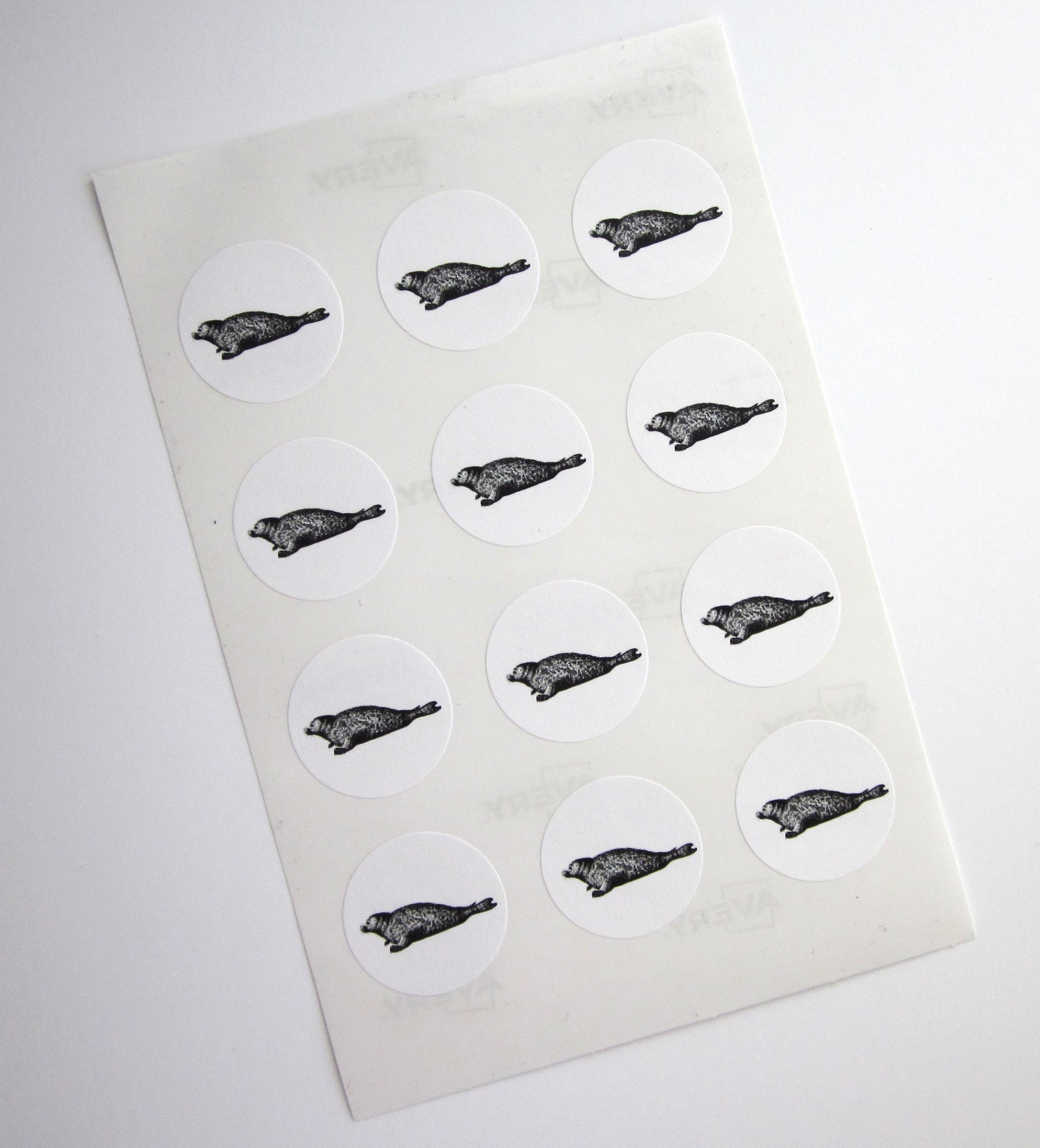 Seal Sealion Stickers One Inch Round Seals - Etsy