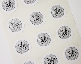 Adesivi dollaro di sabbia Guarnizioni rotonde da un pollice