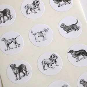 Dog Stickers One Inch Round Seals image 1