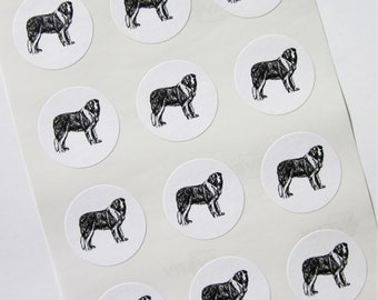 Saint Bernard Stickers One Inch Round Seals
