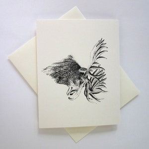 Moose Note Cards Stationery Set of 10 Cards in White or Light Ivory with Matching Envelopes image 3