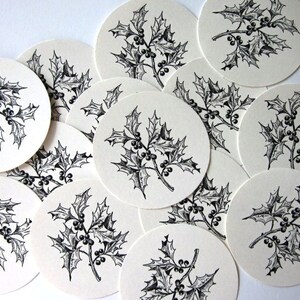 Holly Tags Round Gift Tags Set of 10 image 2