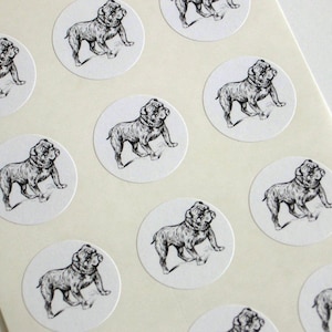 Bulldog Stickers One Inch Round Seals