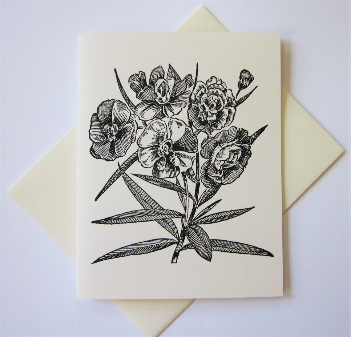 Oleander Flower Note Cards Set of 10 With Matching Envelopes - Etsy