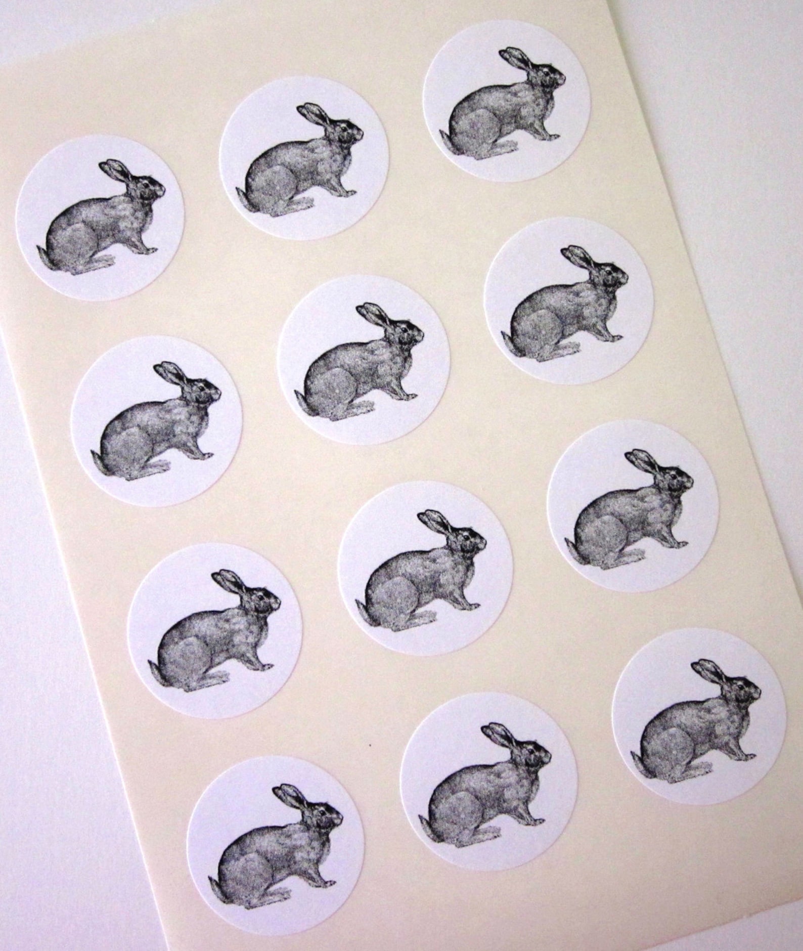 Rabbit Stickers One Inch Round Seals - Etsy