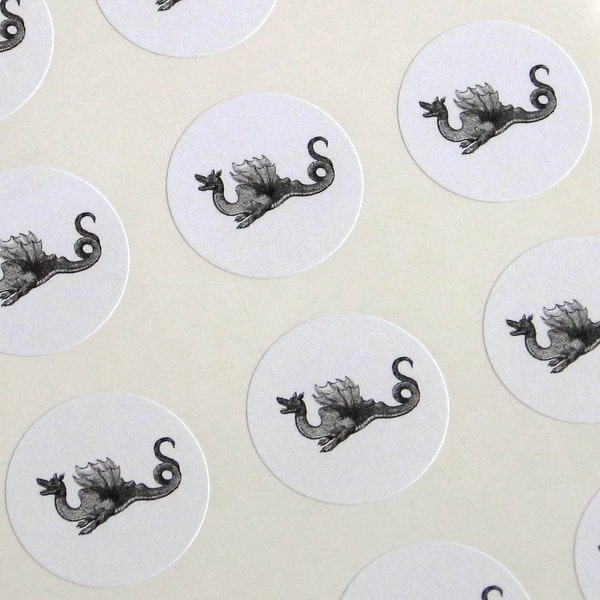 Dragon Stickers One Inch Round Seals