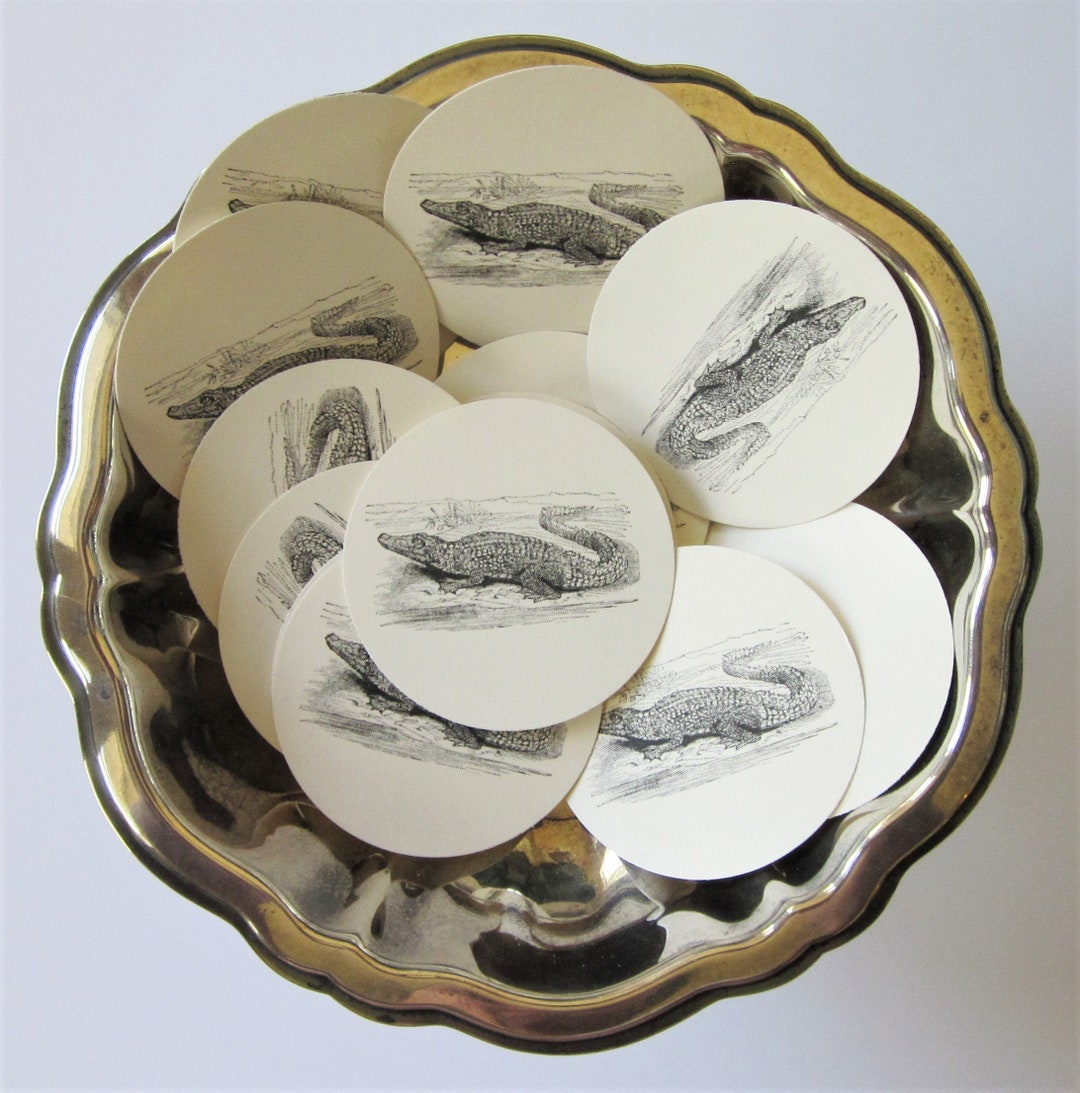 Alligator Tags Round Gift Tags Set of 10 Etsy