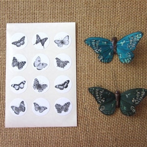 Butterfly Stickers One Inch Round Seals image 3