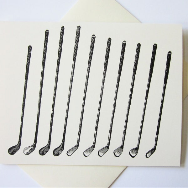 Golf Club Note Cards Set of 10 with Matching Envelopes