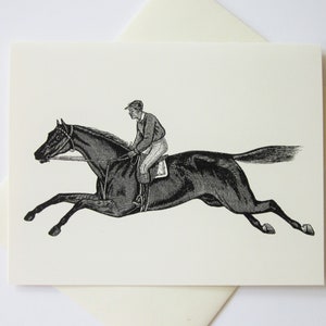 Jockey Rider Racing Horse Note Cards Juego de 10 con sobres a juego