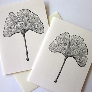 Ginkgo Leaf Note Cards Stationery Set of 10 Cards with Matching Envelopes image 2