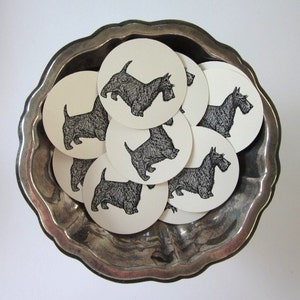 Scottie Dog Tags Round Paper Gift Tags Set of 10