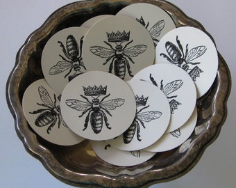 Queen Bee Tags Round Gift Tags Set of 10