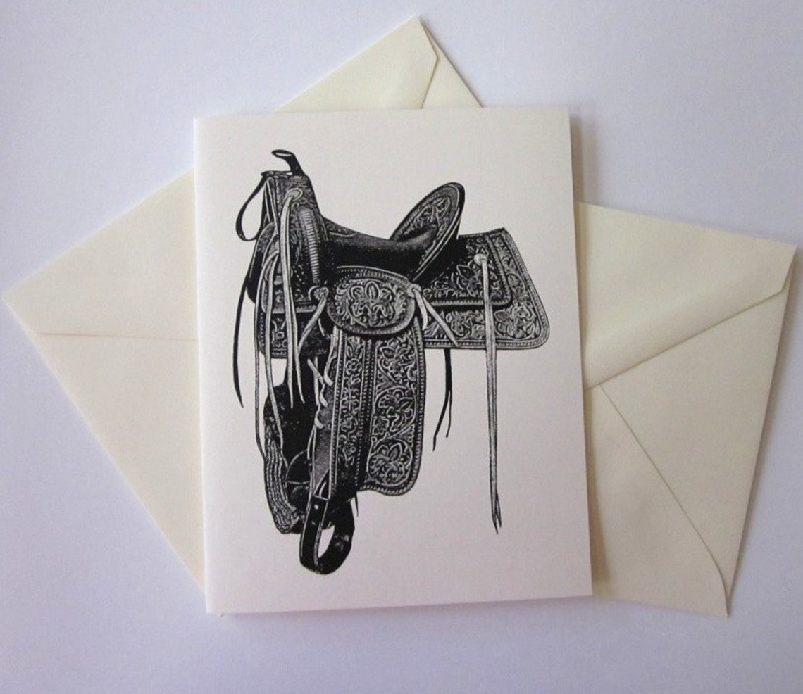 Saddle Note Cards Set of 10 With Matching Envelopes - Etsy
