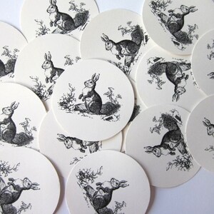 Rabbit Bunny Tags Round Gift Tags Set of 10 image 2