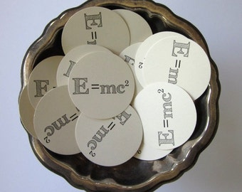 E = mc2 Tags Round Paper Gift Tags Set of 10