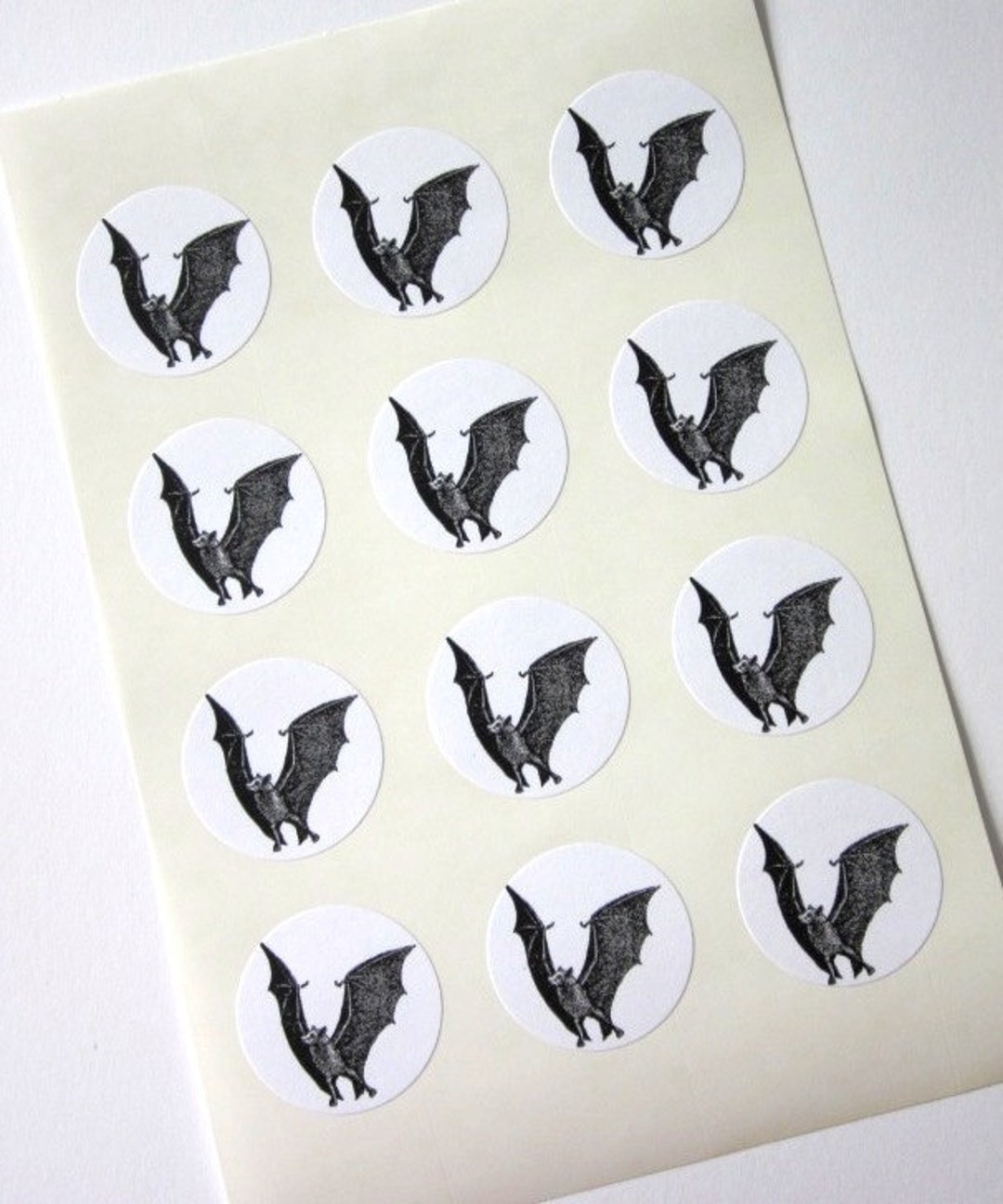 Bat Stickers One Inch Round Seals - Etsy