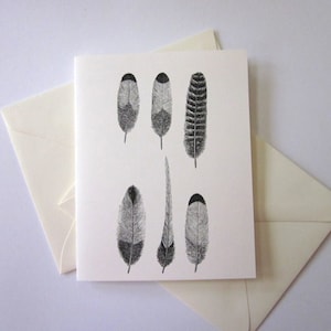 Cartas de notas plumas Juego de 10 cartas en blanco o marfil claro con sobres a juego