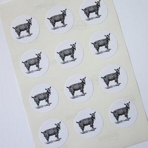 Goat Stickers One Inch Round Seals