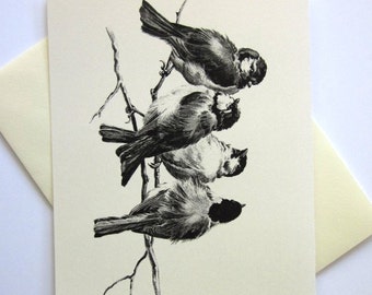 Sparrows Bird Stationery Note Cards Set of 10 with Matching Envelopes