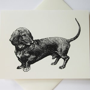 Dachshund Dog Note Cards Stationery Set of 10 Cards in White or Light Ivory with Matching Envelopes