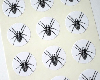 Spider Stickers One Inch Round Seals