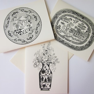 Blauwe Wilg China Note Cards Set van 12 met bijpassende enveloppen