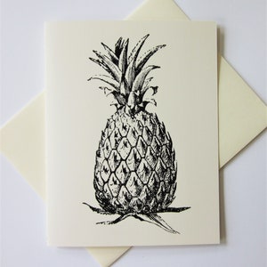 Pineapple Fruit Note Cards Stationery Set of 10 Cards in White or Light Ivory with Matching Envelopes