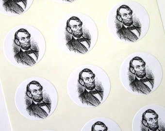 Abraham Lincoln Stickers One Inch Round Seals