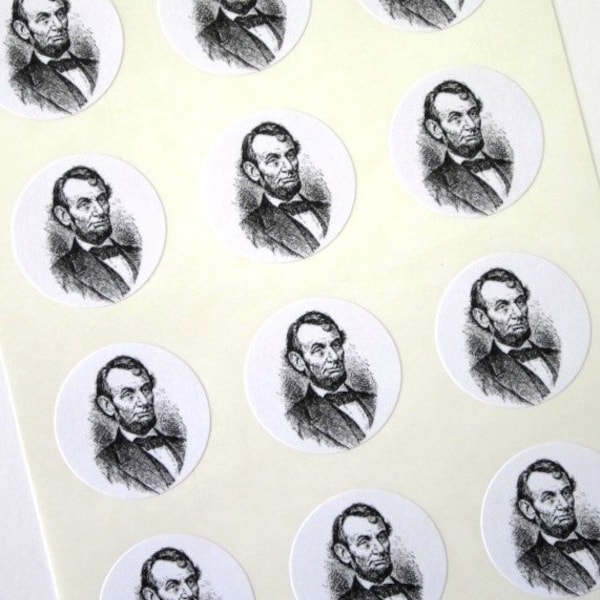 Abraham Lincoln Stickers One Inch Round Seals