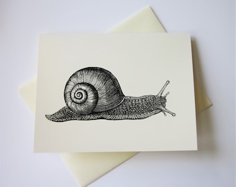 Snail Note Cards Set of 10 with Matching Envelopes