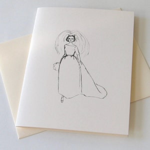 Bride Note Cards Stationery Set of 10 Cards in White or Light Ivory with Matching Envelopes image 5