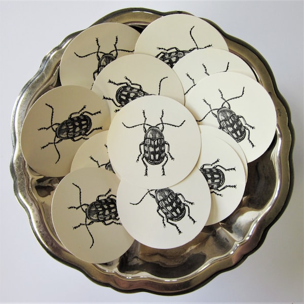 Beetle Insect Round Gift Tags Set of 10