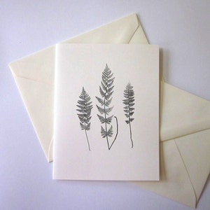 Fern Note Cards Briefpapier Set van 10 kaarten in wit of licht ivoor met bijpassende enveloppen