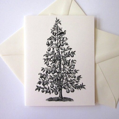 Sleigh Note Card Set of 10 in White or Light Ivory With Etsy