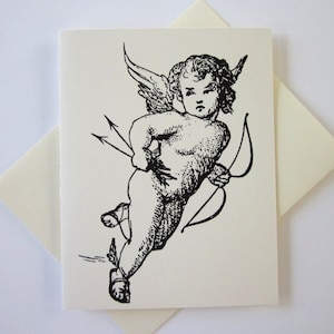 Set di carte Cupido da 10 in bianco o avorio chiaro con buste abbinate