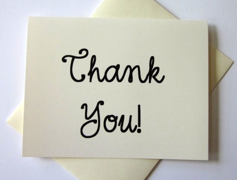Thank You Note Cards Set of 10 with Matching Envelopes