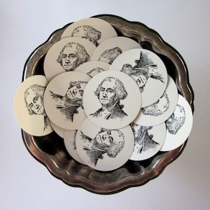 Le président George Washington étiquette des étiquettes cadeaux en papier rond Ensemble de 10
