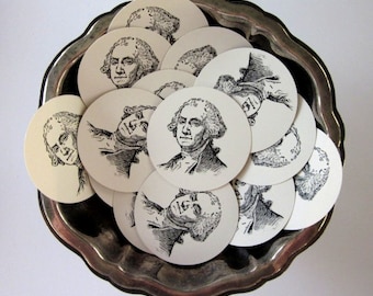 President George Washington Tags Round Paper Gift Tags Set of 10