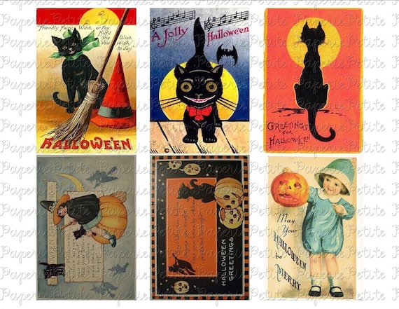Vintage Halloween Postcards Digital Download Collage Sheet C Etsy Vintage Halloween Postcards Digital Download Collage Sheet C Etsy