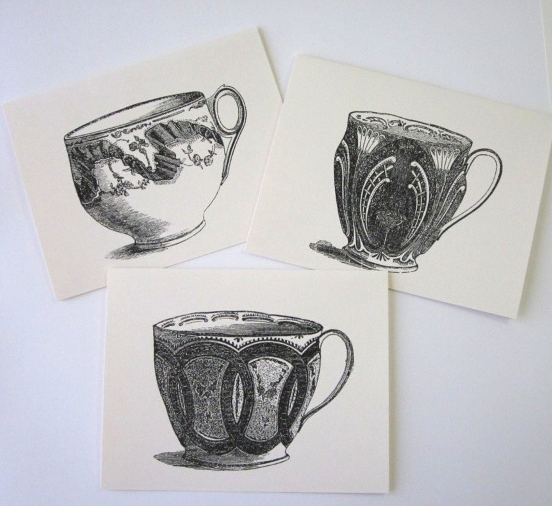 Teacup Note Cards Stationery Set of 10 Cards With Matching Envelopes - Etsy