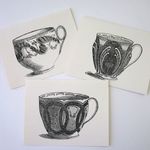 Teacup Note Cards Conjunto de papelaria com 10 cartões com envelopes correspondentes